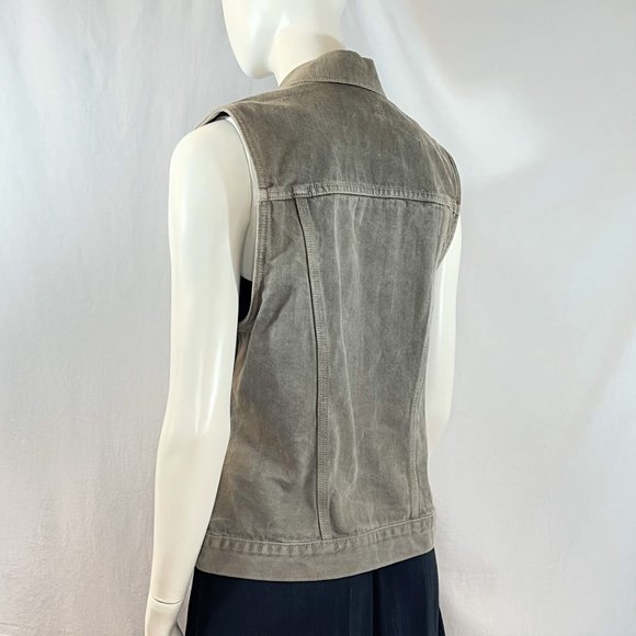 Dun Gilet Gray Denim Vest | All Saints - Picture 3 of 7